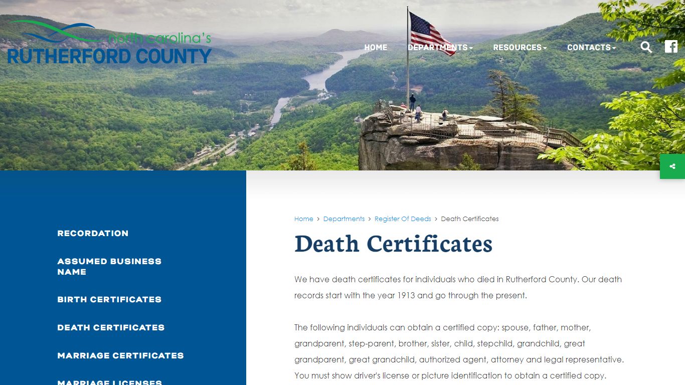 Death Certificates - Welcome to Rutherford County, NC